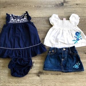 6 month girl dress and skirt bundle